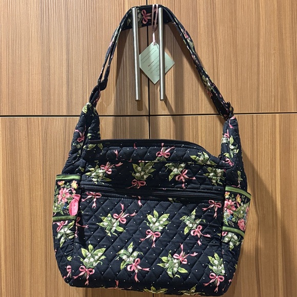 Vera Bradley Floral Quilted Shoulder Bag - Black and Pink - Picture 2 of 4